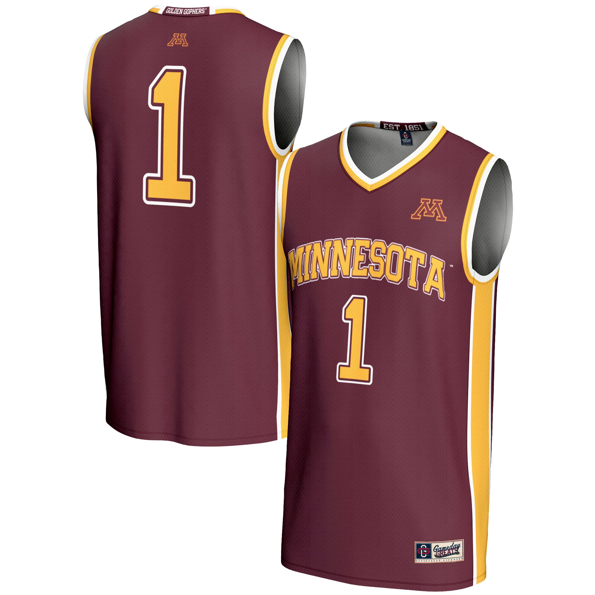 #1 Minnesota Golden Gophers GameDay Greats Unisex Lightweight Basketball Jersey - Maroon