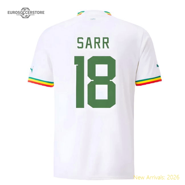 Senegal Sarr 20222023 Home Shirt  Elite Sleek Retro Quickdry