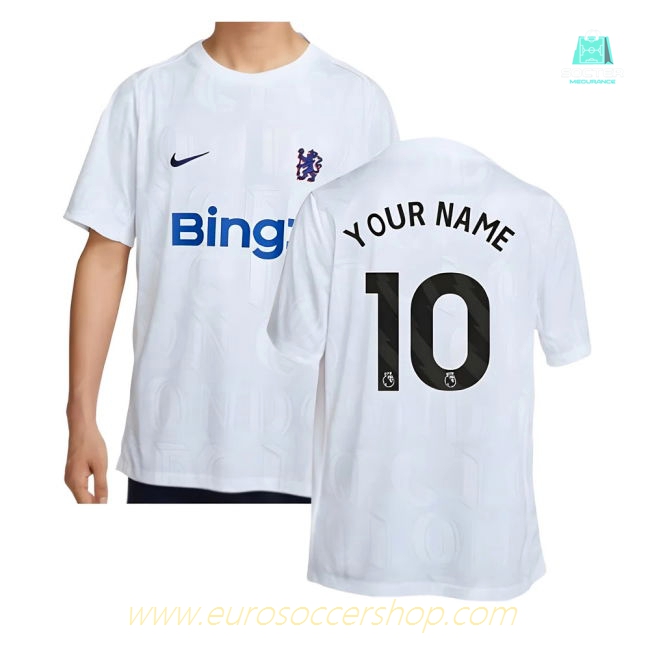2025-2026 Chelsea Academy Pro Pre-Match Football Top (White) (Your Name)