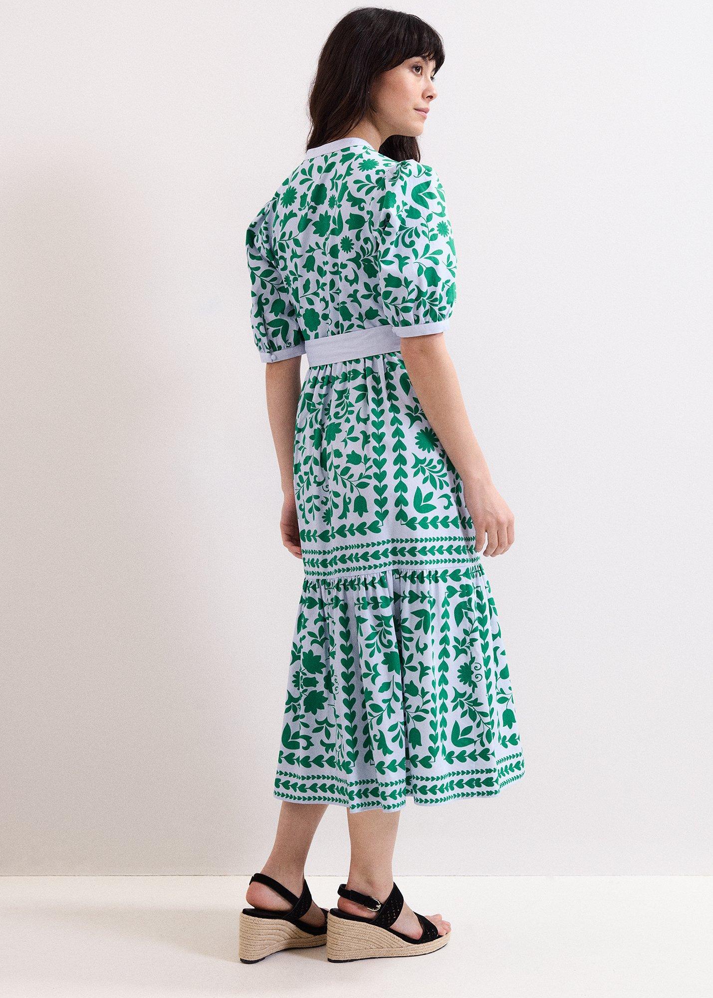 Petite Trinity Heart And Floral Midi Shirt Dress