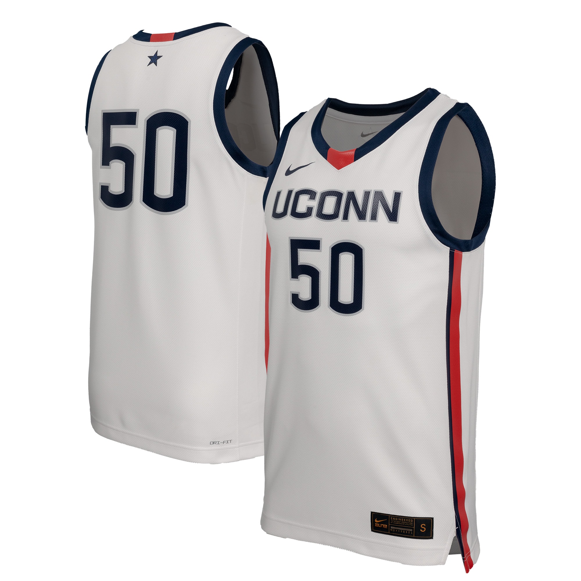 [NJP] UConn Huskies Replica Basketball Jersey - White