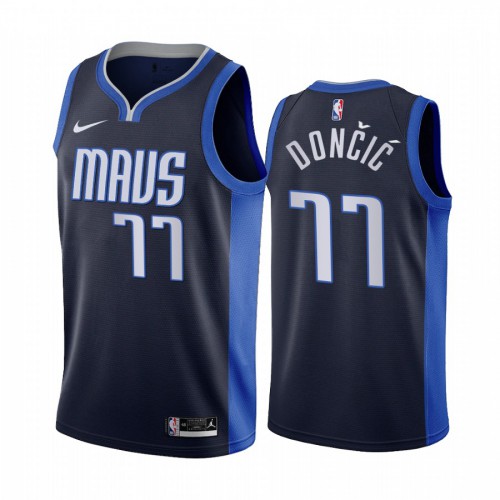 Dallas Dallas Mavericks #77 Luka Doncic Navy Womens NBA Swingman 2020-21 Earned Edition Jersey Womens