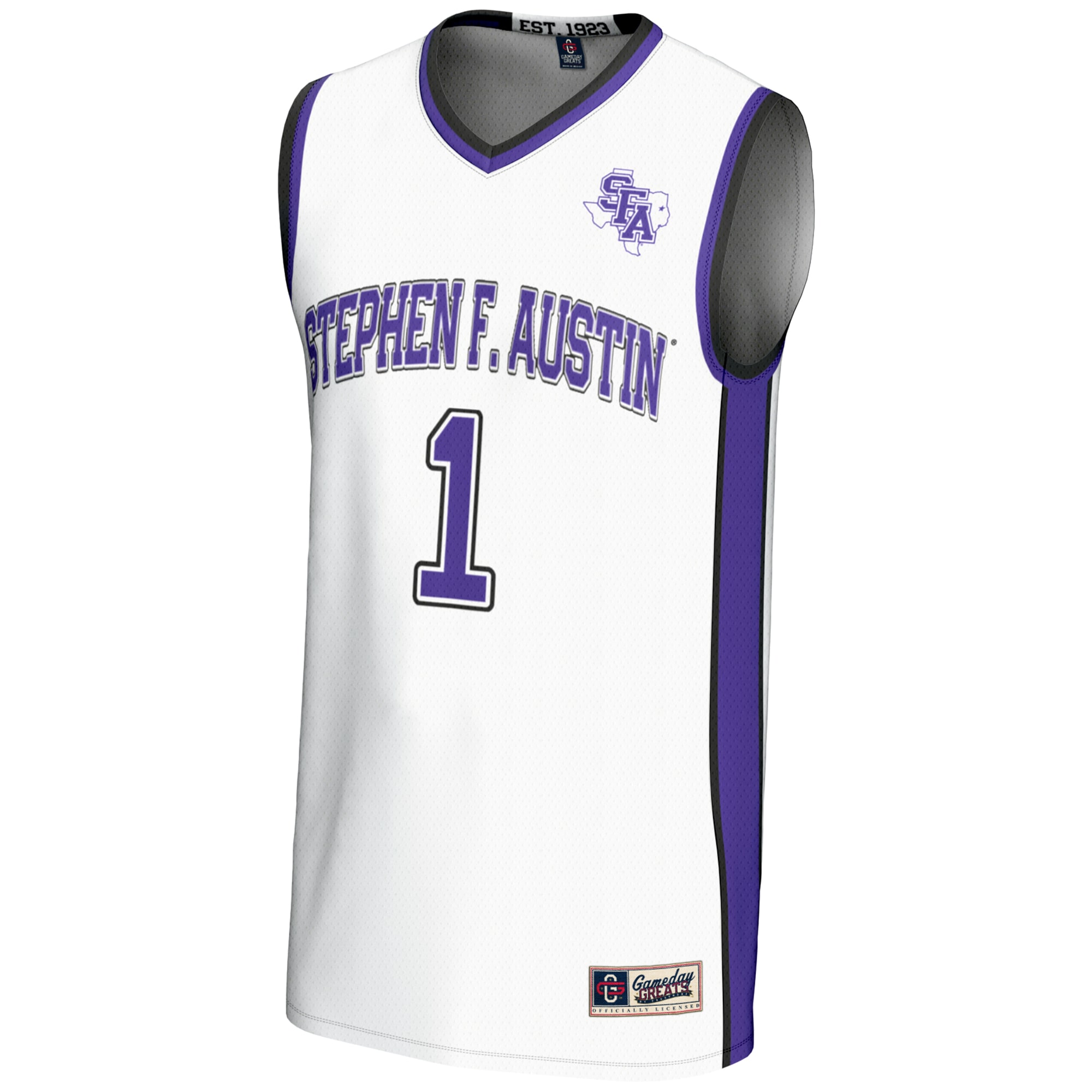 [DDG] Stephen F #1 Austin Lumberjacks GameDay Greats Unisex #1 Basketball Jersey - White