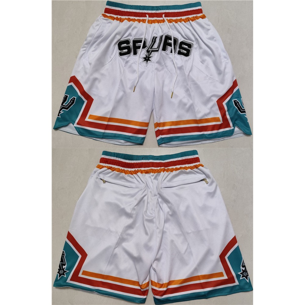 Men's San Antonio Spurs White Shorts (Run Small)