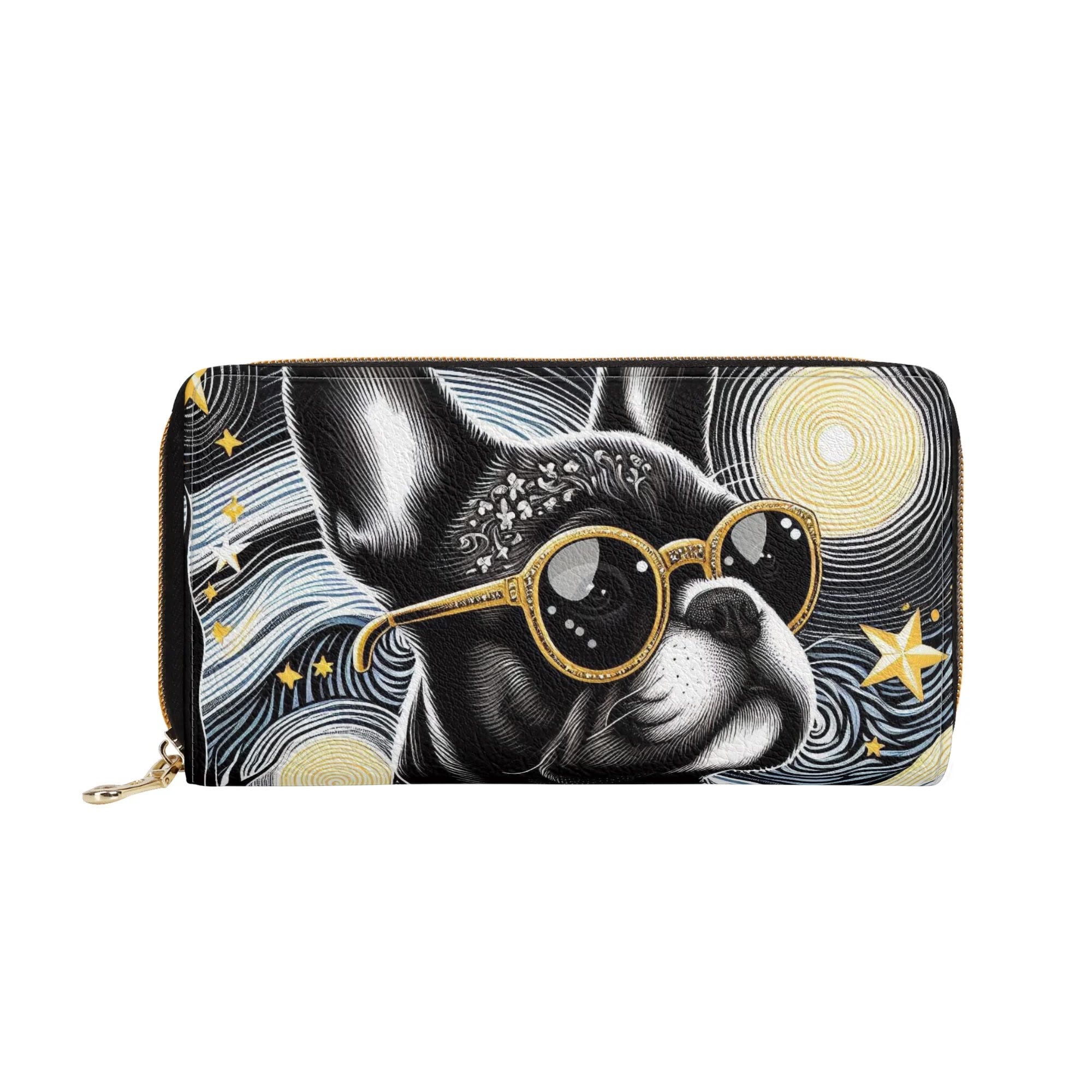French Bulldog Lola Leather Zipper Wallet Practical Pet Supply