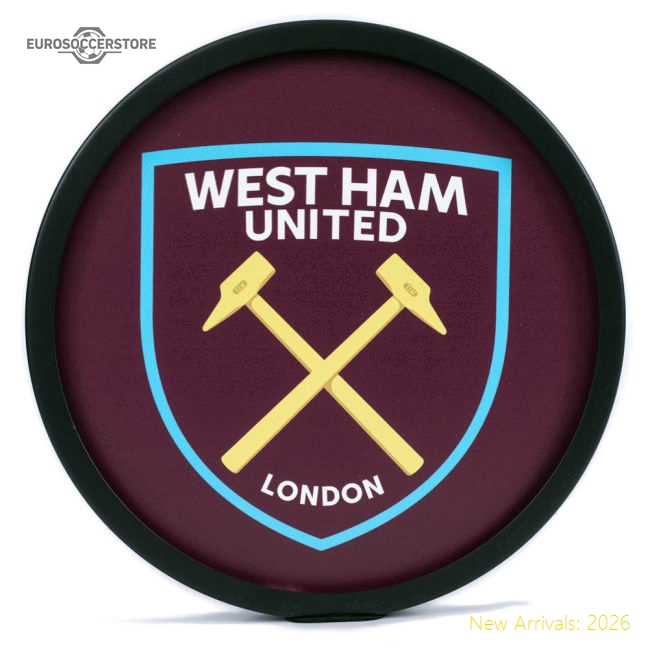 Authentic West Ham United Fc Metal Led Logo Sign - Premium Quality