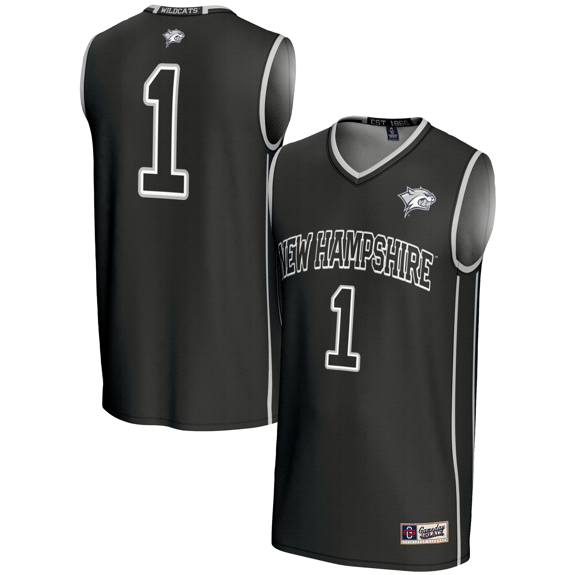 [NJP] New Hampshire Wildcats GameDay Greats Youth Lightweight Basketball Jersey - Black