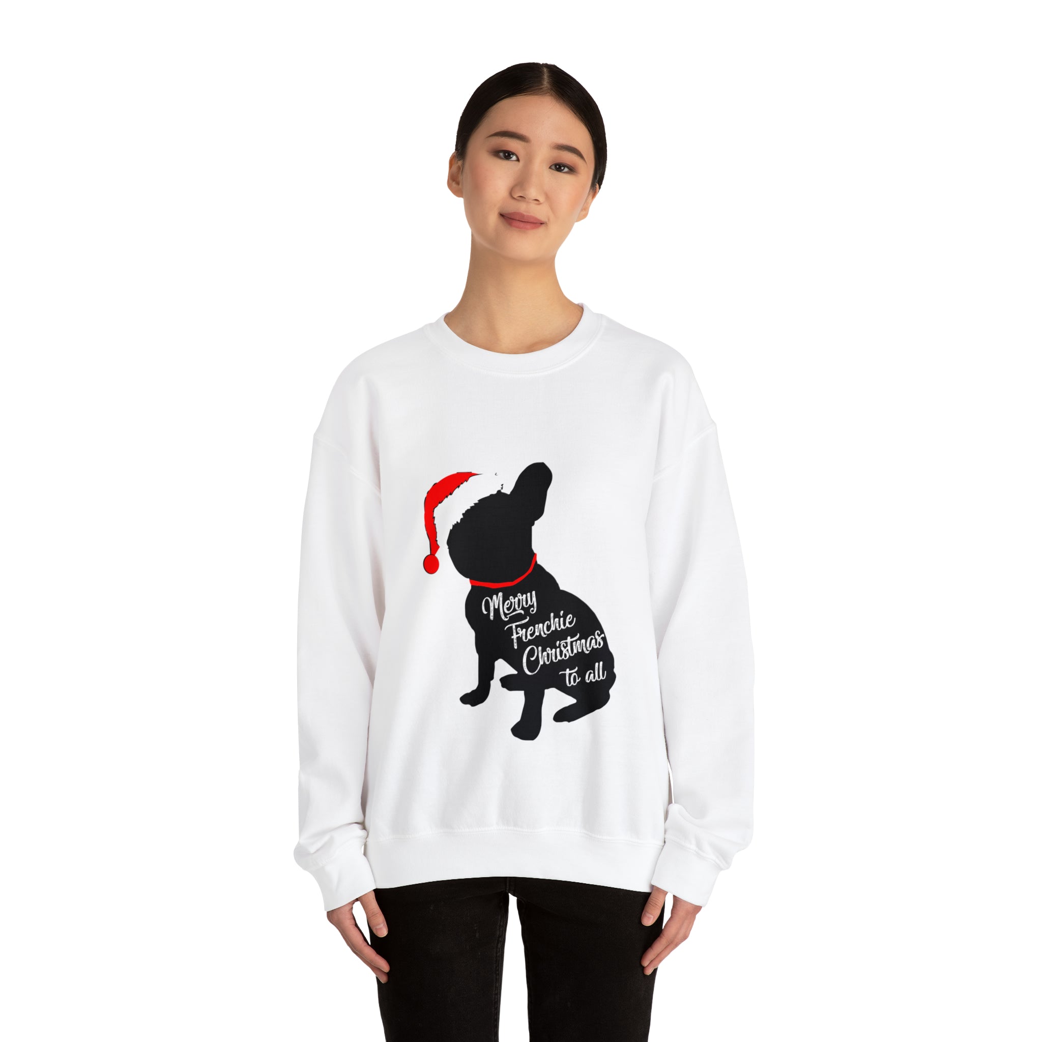 Festive Frenchie Christmas Sweater - Unisex Sweatshirt