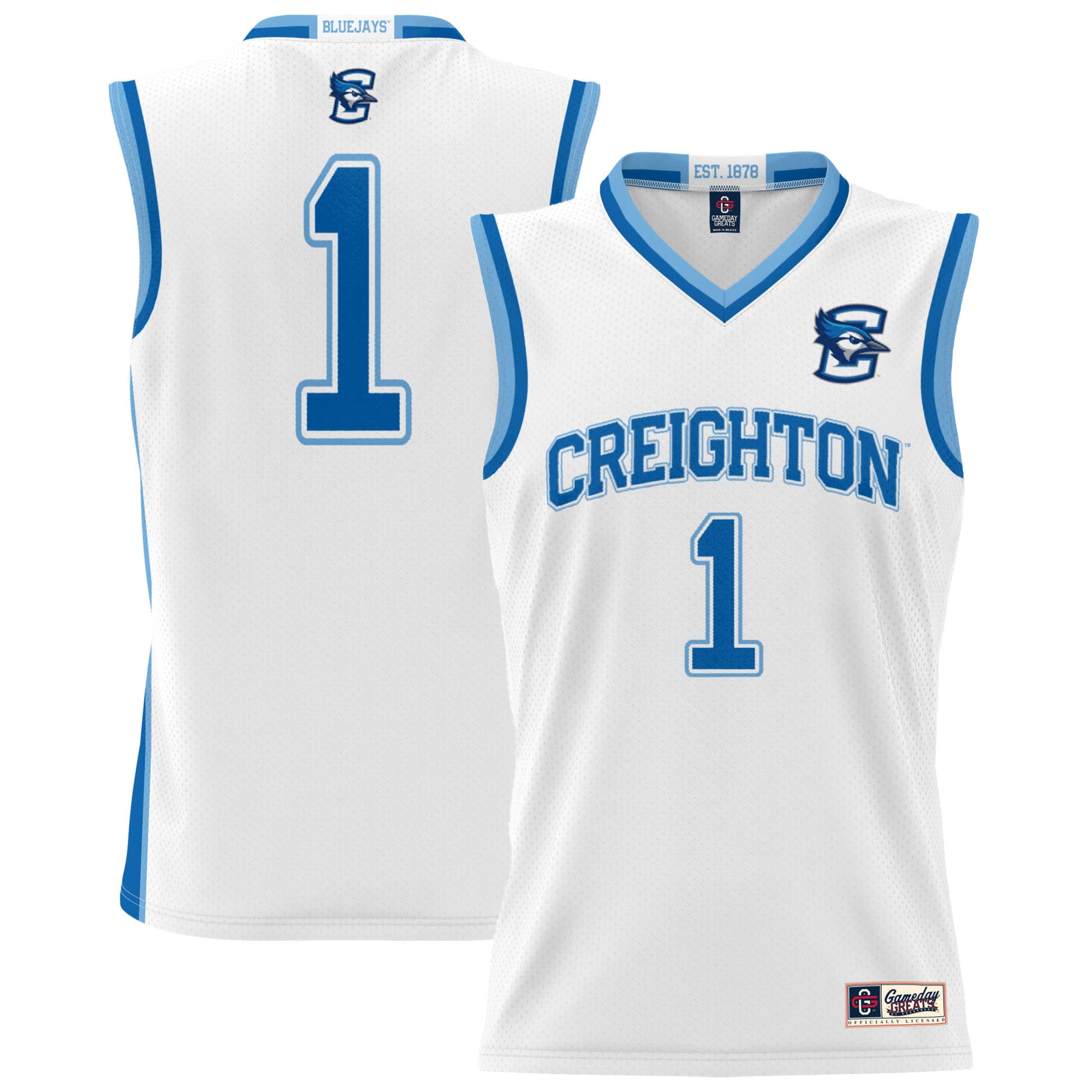 [NJP] Creighton Bluejays GameDay Greats Unisex Lightweight Basketball Jersey - White