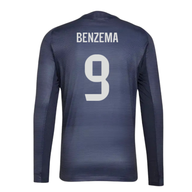Supporter 2025-2026 Real Madrid Authentic Long Sleeve Away Shirt (Benzema