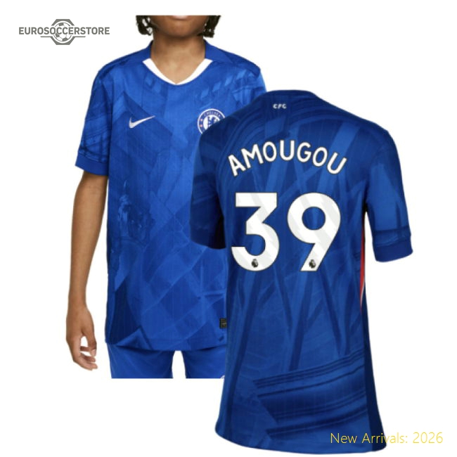 Chelsea Kids Safe Amougou Jersey 2025-2026 Easy-care Stretchy