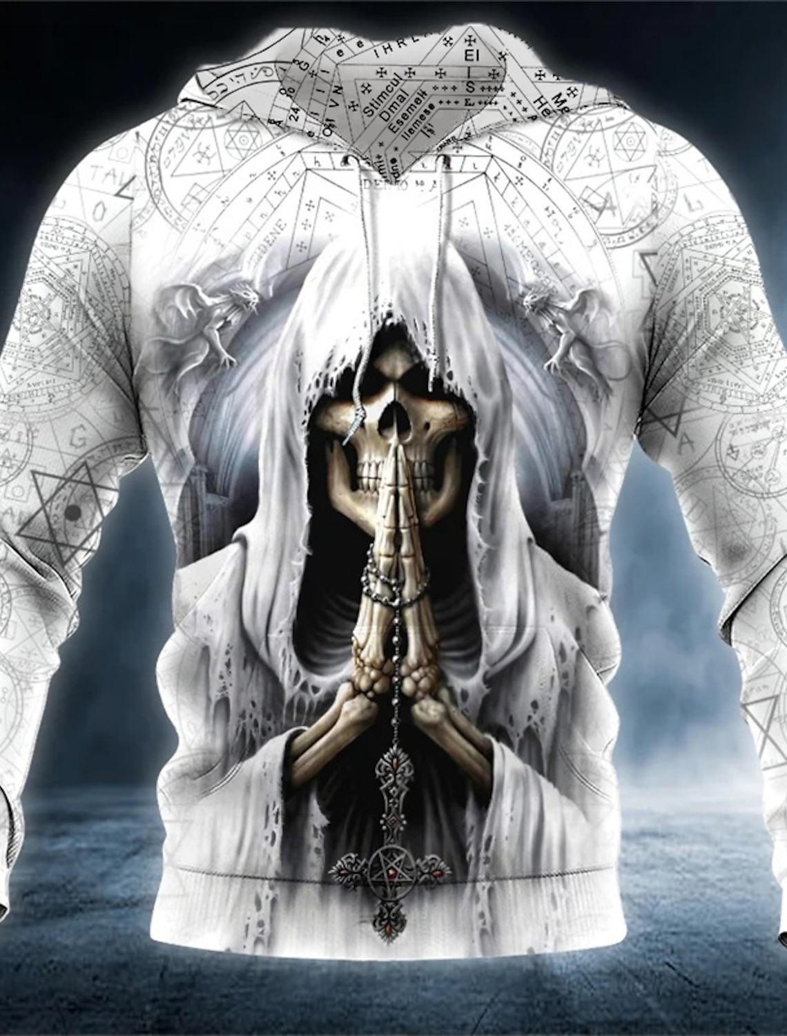 Men's Skull Graphic Prints Hoodie Hoodies Sweatshirt Streetwear