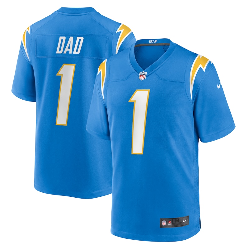 None Number 1 Dad LA Chargers Game-Ready Authentic Jersey for NFL Fans