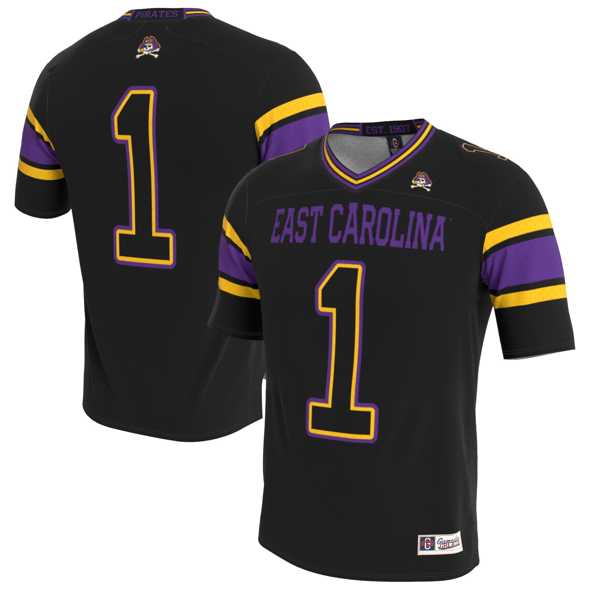 Unisex ECU Pirates Lightweight Collegiate Football Blackout Fashion Jersey
