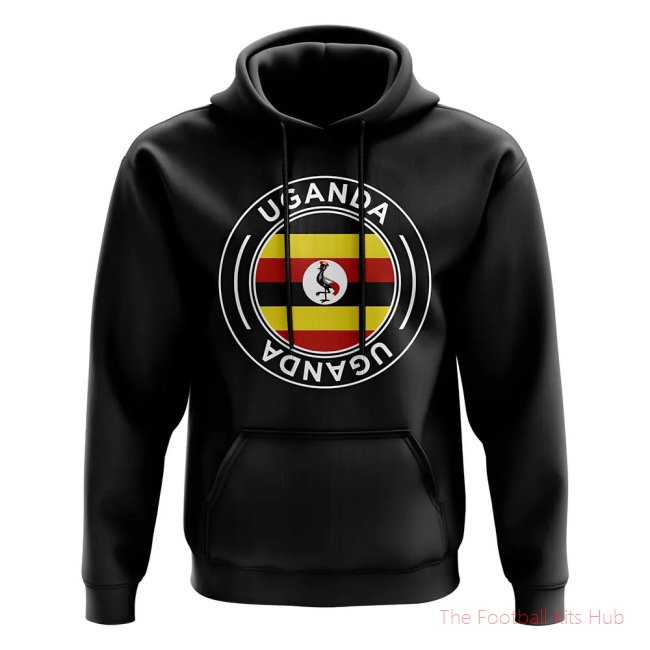Men Uganda Football Badge Hoodie (Black)