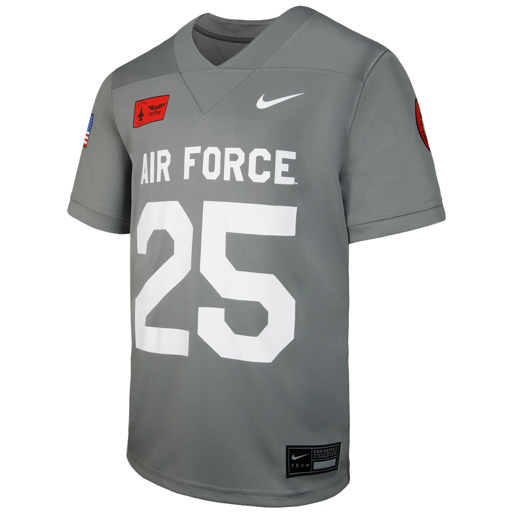 #25 Air Force Falcons Nike Youth APLS Fighting Falcon Collection Football Game Jersey - C Gray