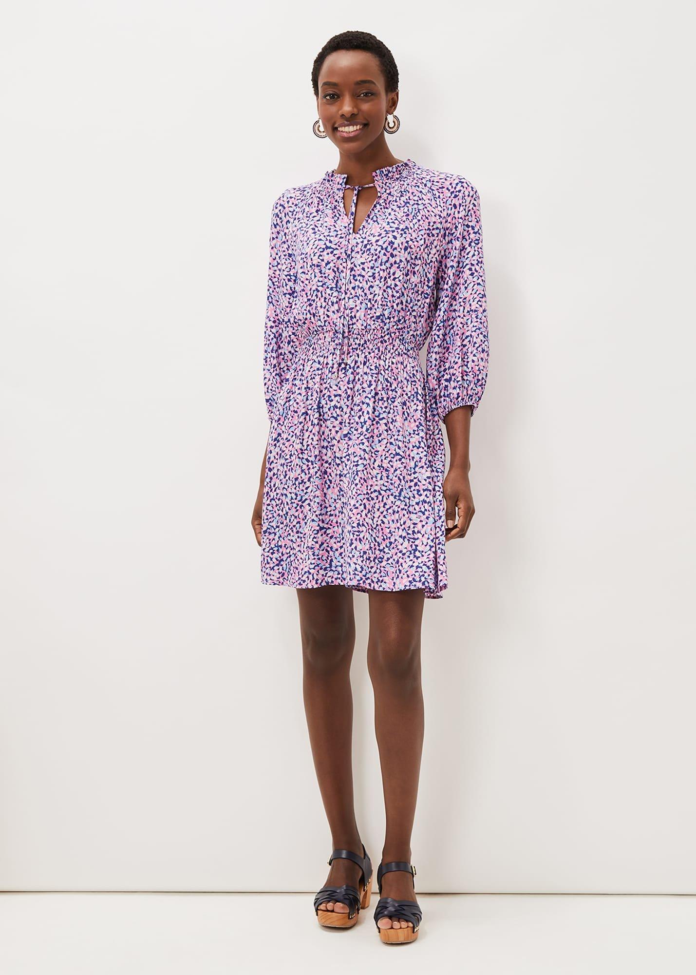 Phillipa Almond Print Short Dress