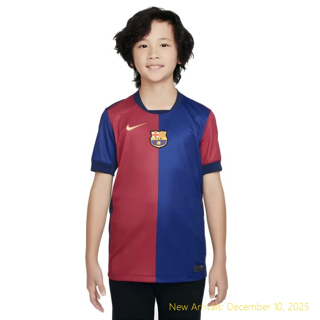 2024-2025 Barcelona Barca Authentic Home Shirt (Sponsorless) - Kids