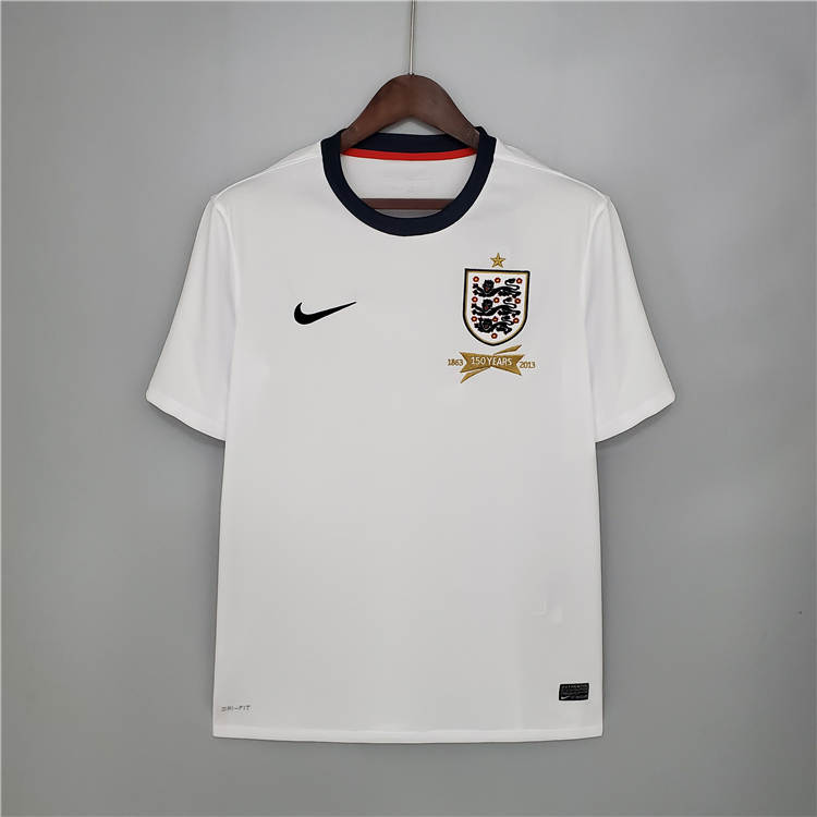 2013 England Home White Retro Soccer Jersey Football Shirt - Official