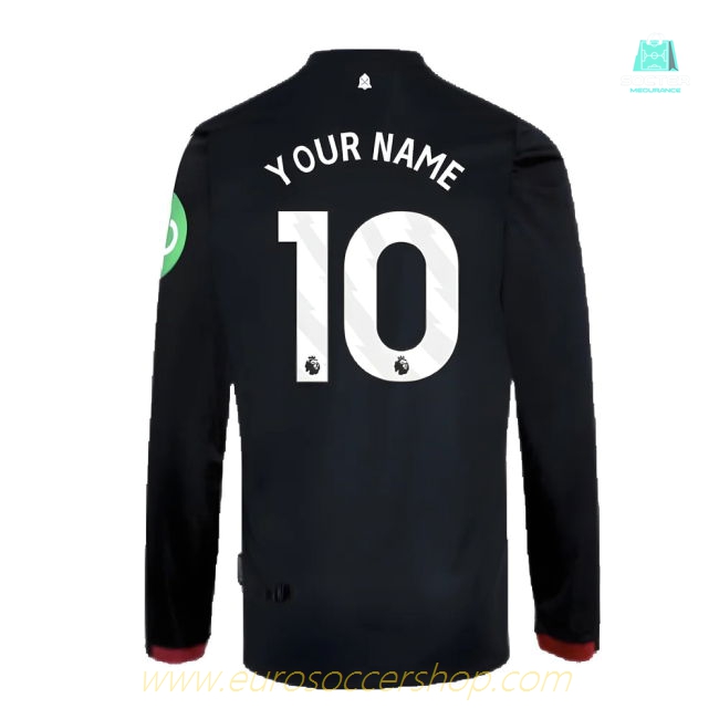 2024-2025 West Ham Long Sleeve Away Shirt (Kids) (Your Name)