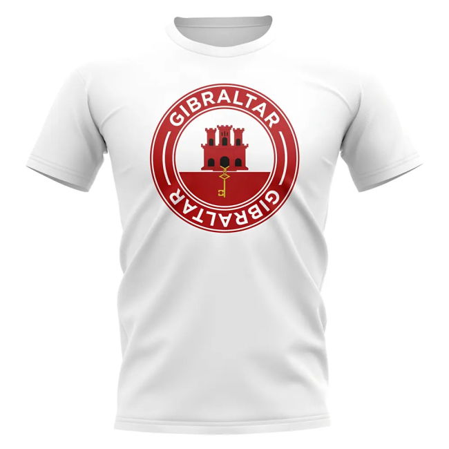Gibraltar Football Badge T-Shirt (White)