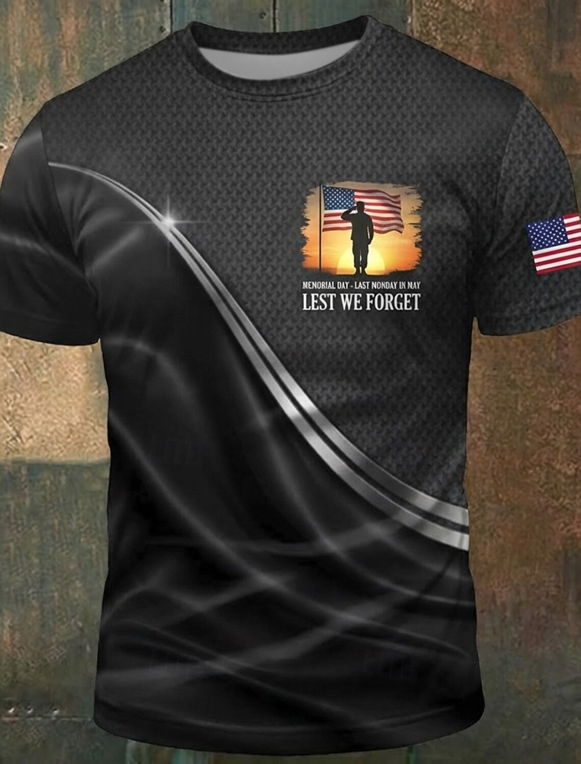 4th of July 2026 250th Men's Solid Color American US Flag T Shirt Short Sleeve T shirt 3D Print Crew Neck Shirt Vintage Retro Patriotic Daily Festival Blue Black Burgundy Summer Spring Clothing
