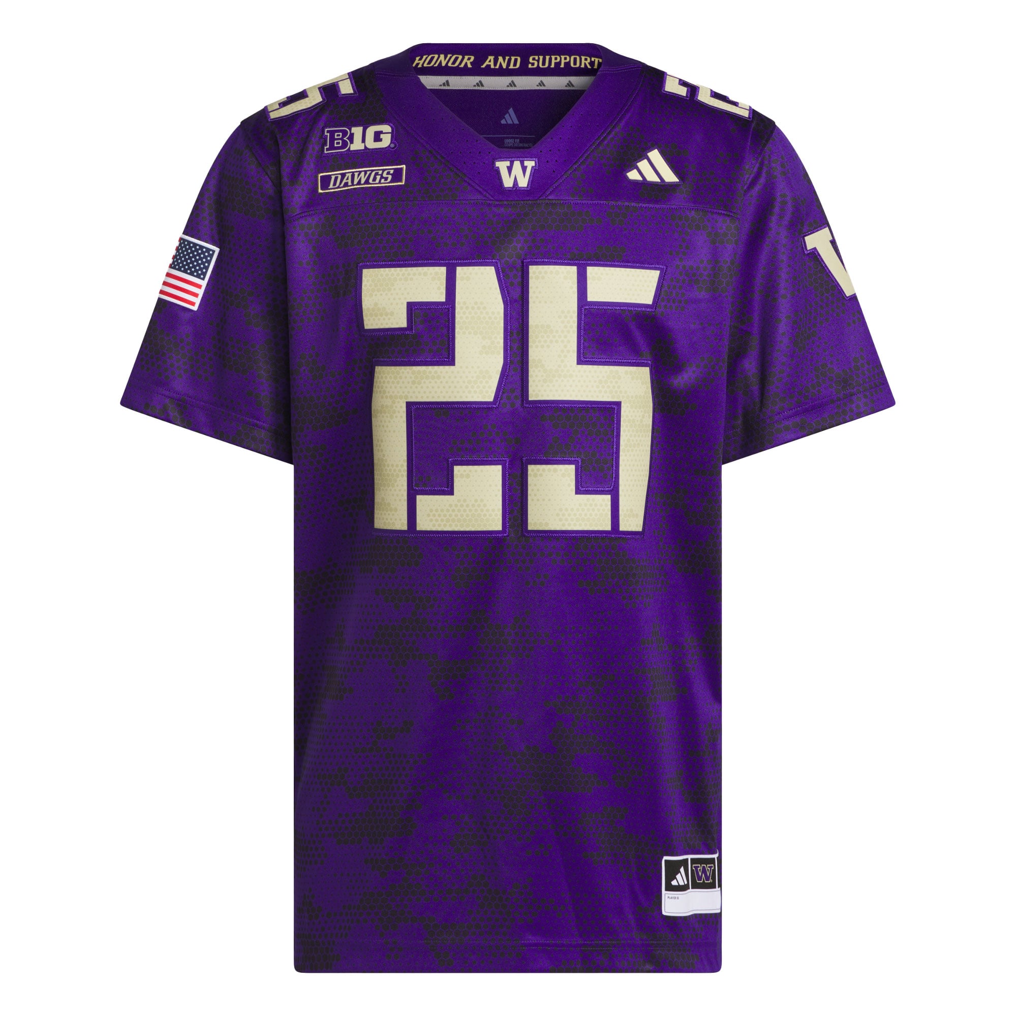 #25 Washington Huskies adidas Honor & Support Premier Strategy Jersey - Purple