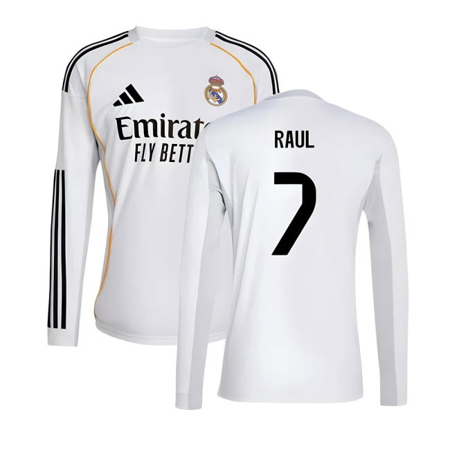 Real Madrid Long Sleeve 2025-2026 Home Shirt - (Unisex