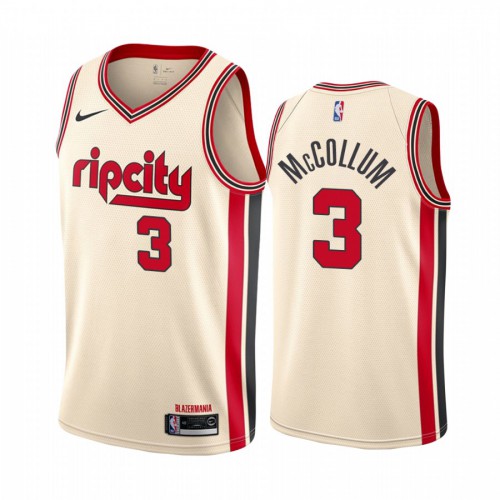 Nike Trail Portland Trail Blazers #3 C.J. Mccollum Mens Unveil 2019-20 City Edition Swingman NBA Jersey ¨C Cream Mens