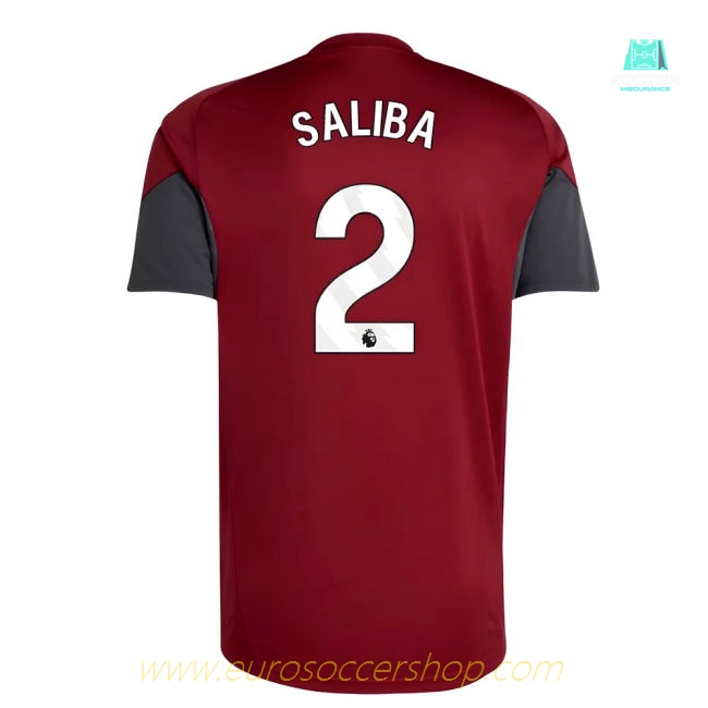 2025-2026 Arsenal EU Training Jersey (Burgundy) (Saliba 2)