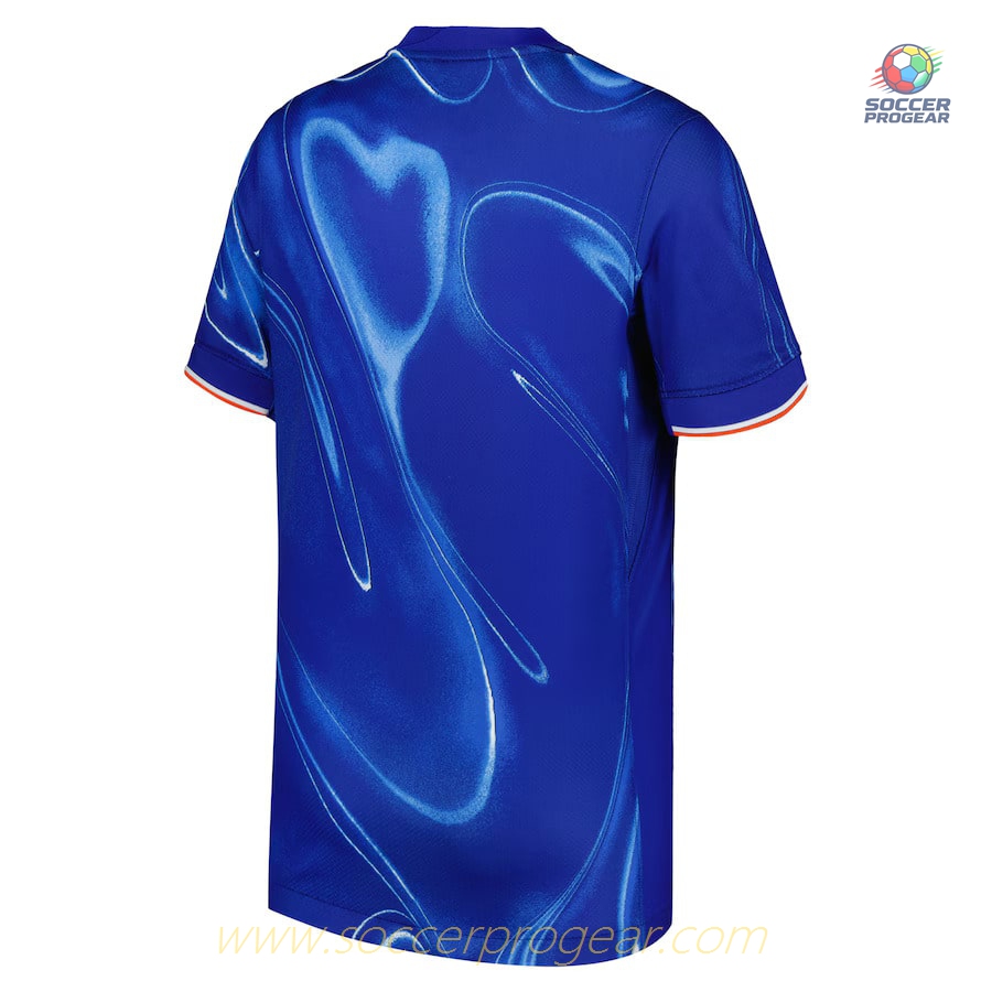 Youth Chelsea Home Team Football Jersey 2024-25 Edition