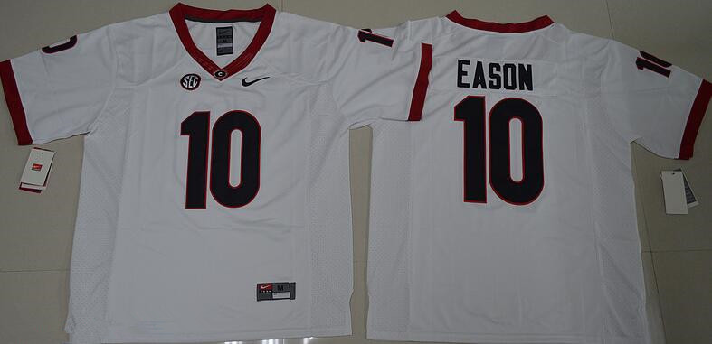 Men's UGA GA Jacob Eason #10 authentic White 2024 official Jersey