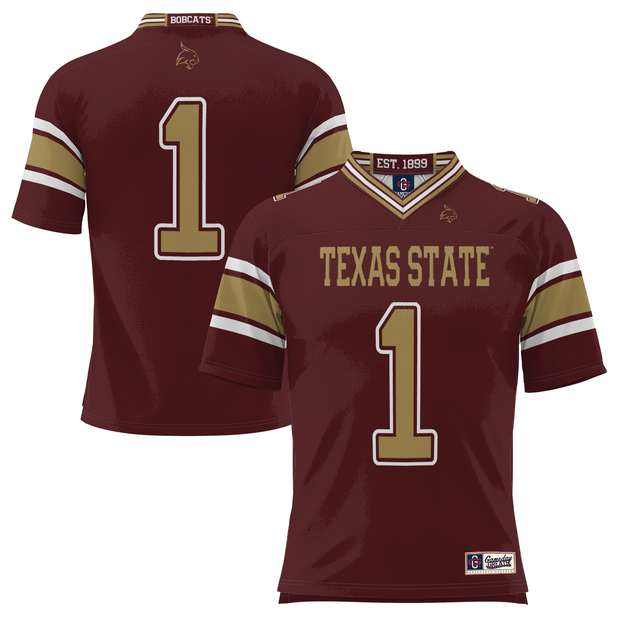 #1 Texas State Bobcats GameDay Greats Endzone 2026 Season Football Jersey - Maroon