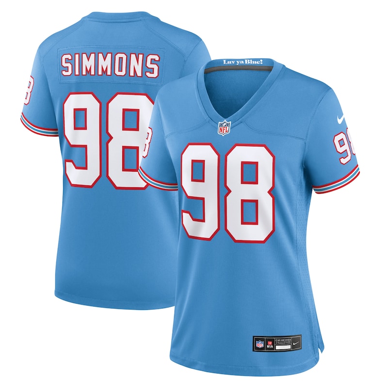 None Jeffery Simmons TEN Titans Bold Elite Jersey Game Day Wear