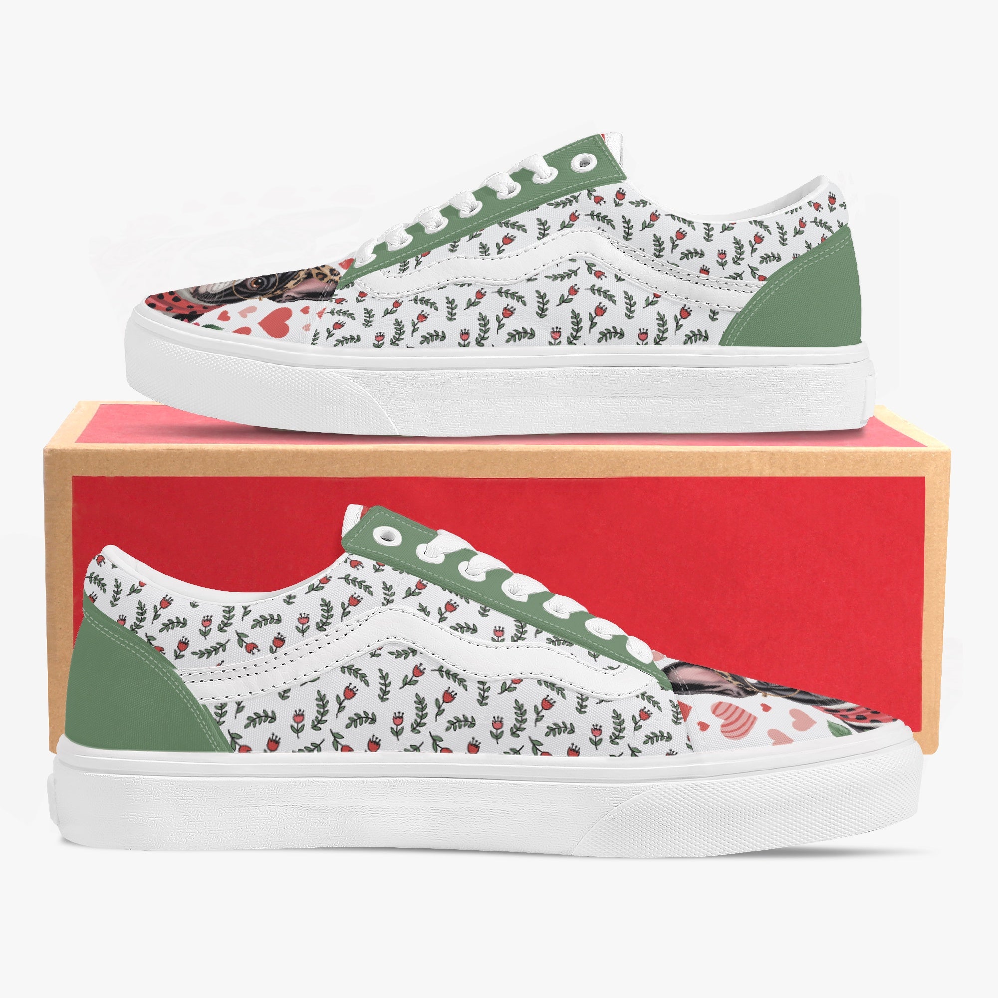 Minimal-Aesthetic Claude - Trendy Low-top Canvas Sneakers for Dog Owners