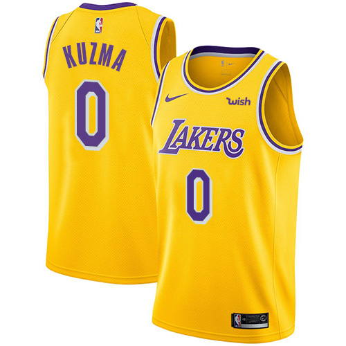 Gold Nike Angeles Lakers #0 Lakers Jersey - Moisture-Wicking