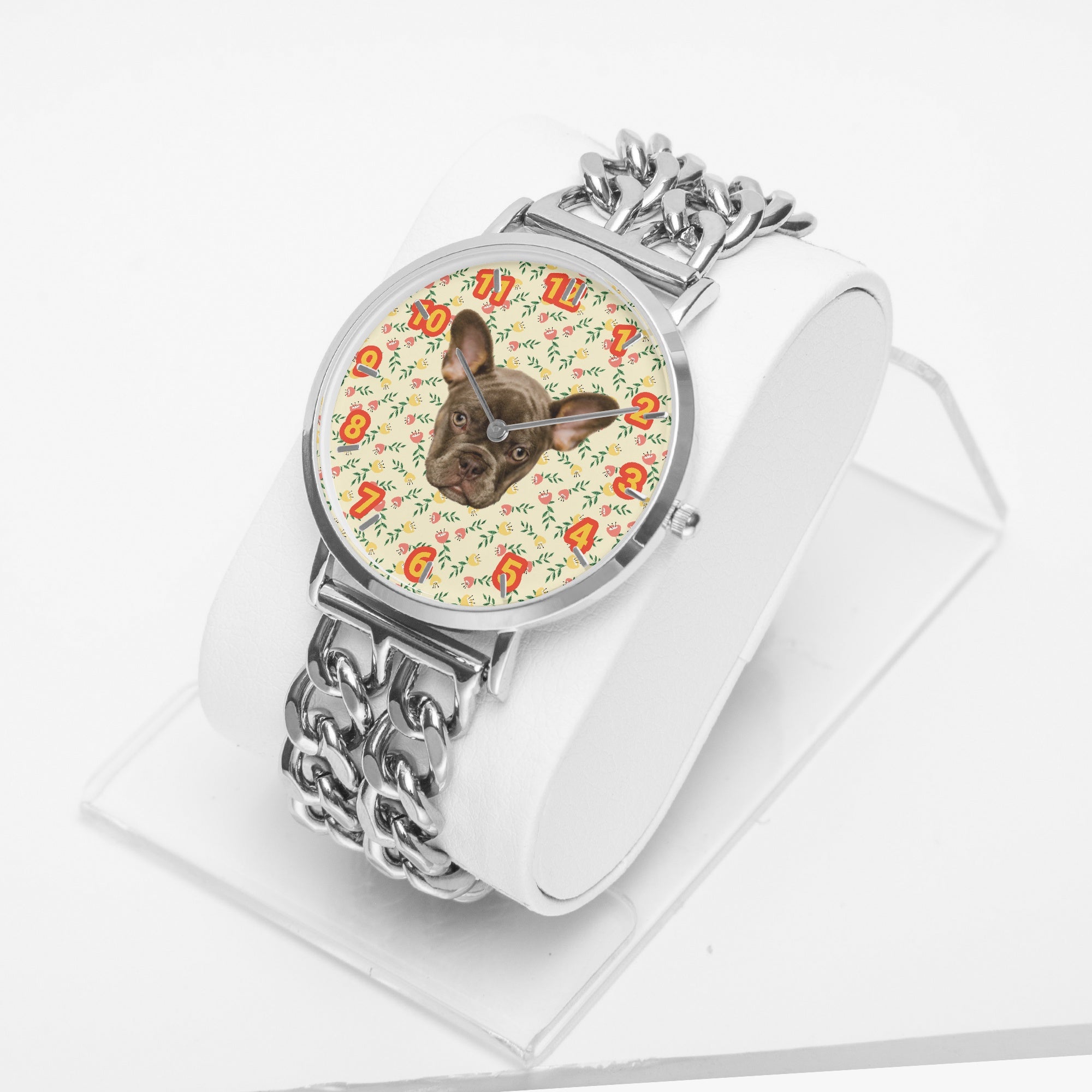 French Bulldog Claud Personalized Chic Hollow Strap Watch For Frenchie