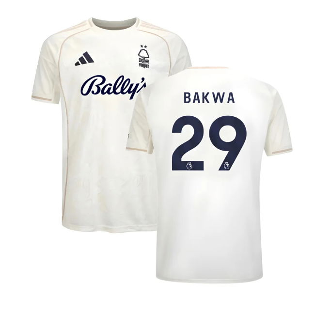 Men's 2025-2026 Nottingham Forest Away Shirt (Bakwa 29)