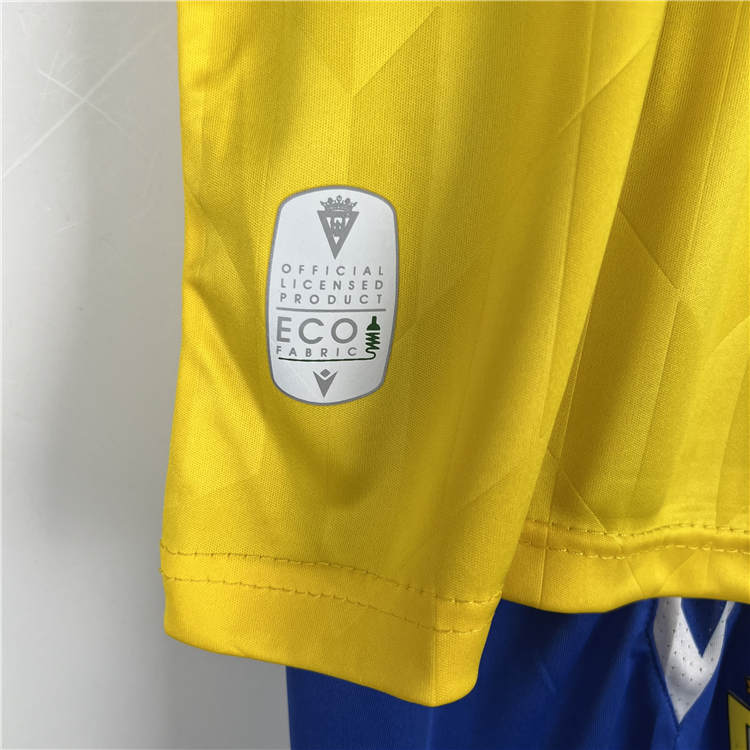 Official Kids Cádiz CF 2324 Home Football Soccer Kit ShirtShorts