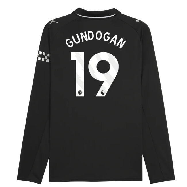 Football Man City Long Sleeve Away Shirt Gundogan #19 Durable Mate...