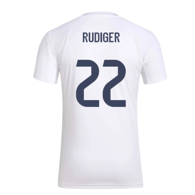 Luxury 2025-2026 Real Madrid Seasonal Graphic Tee (white) (rudiger 22)