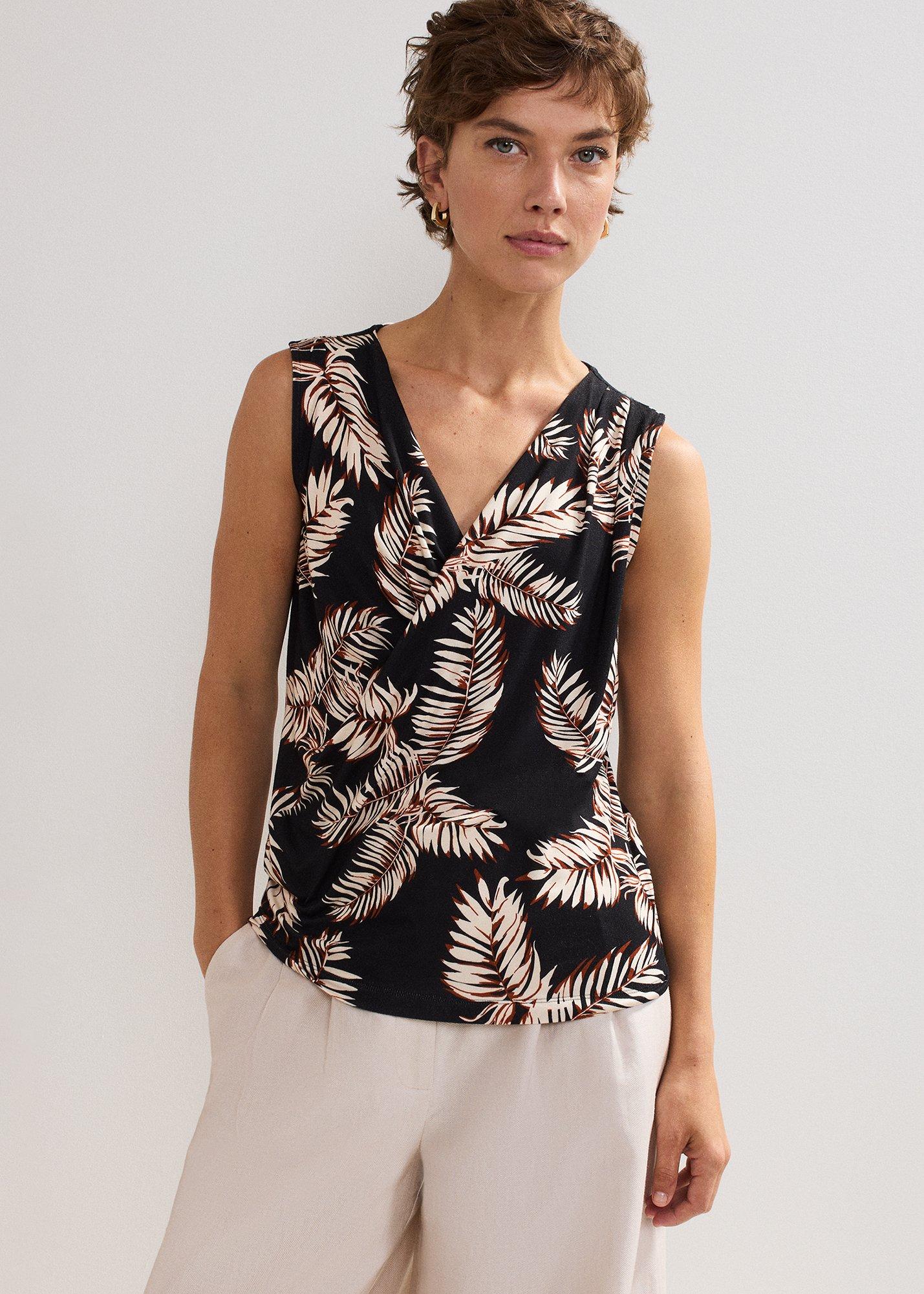 Sutton Printed Draped Top
