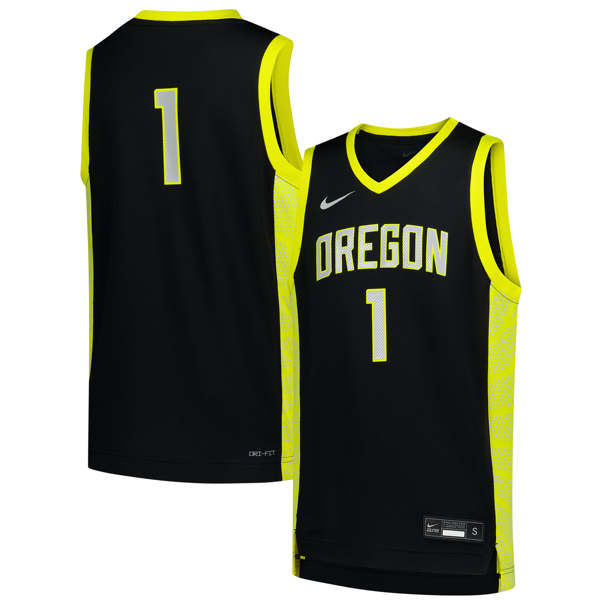 #1 Oregon Ducks Nike Youth Replica Basketball Jersey - Black