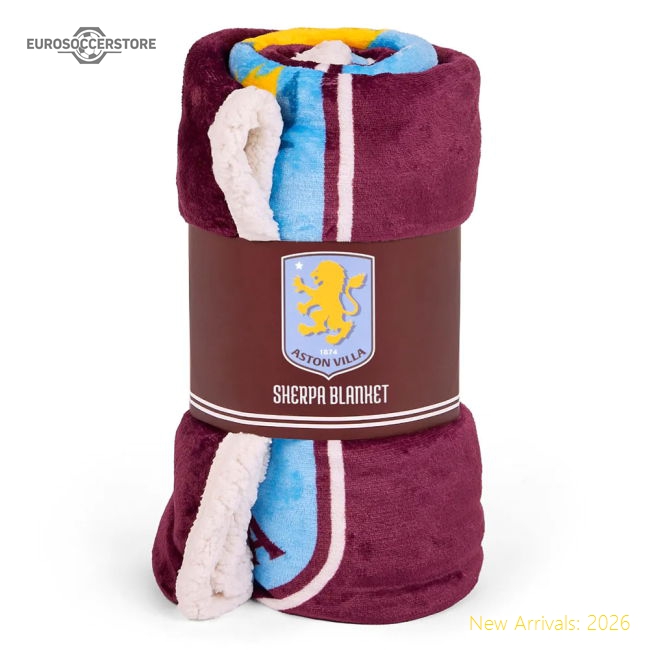 Official Aston Villa Fc Sherpa Fleece Blanket - Premium Quality