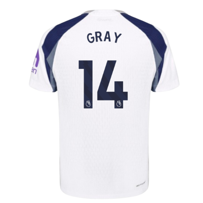 Authentic 2025-2026 Tottenham Hotspur Authentic Home Shirt (gray 14
