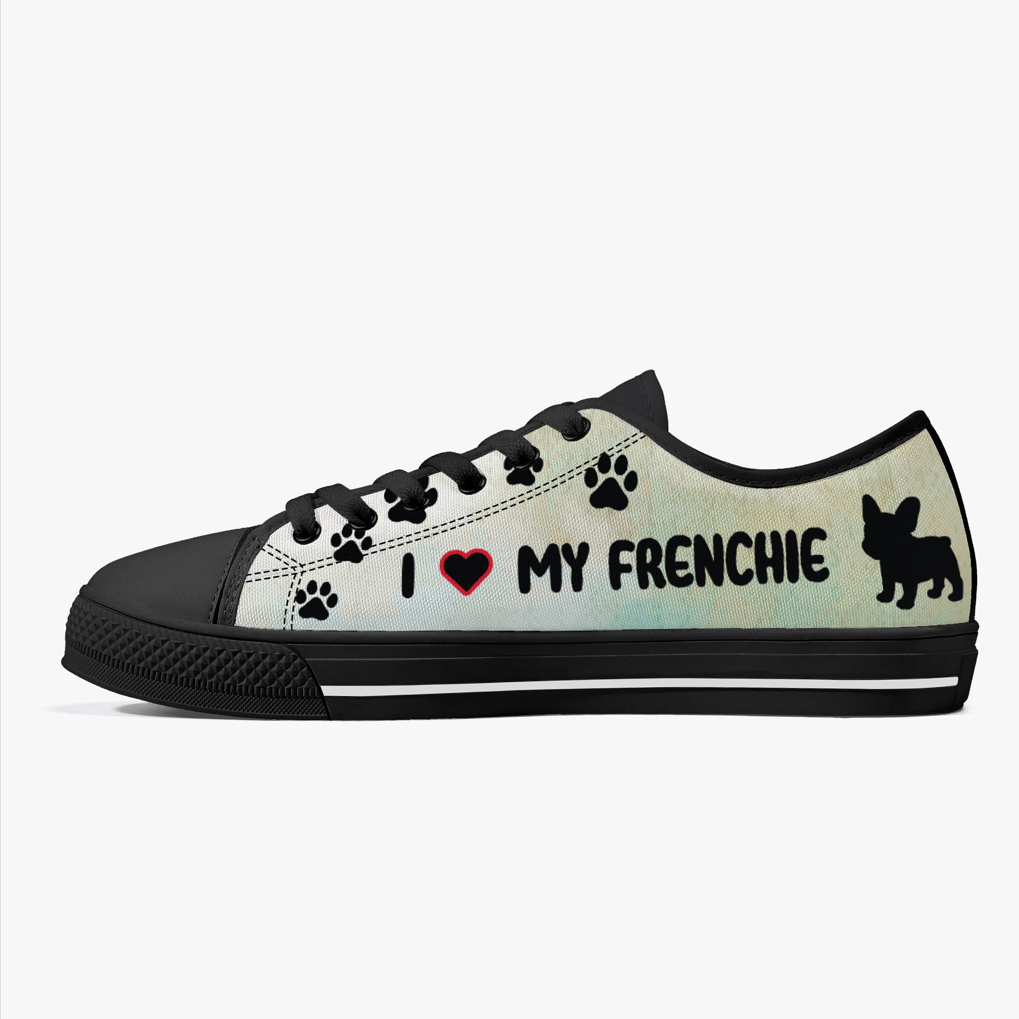 French Bulldog Ziggy Classic Low Top Canvas Shoes Durable Dog Footwear