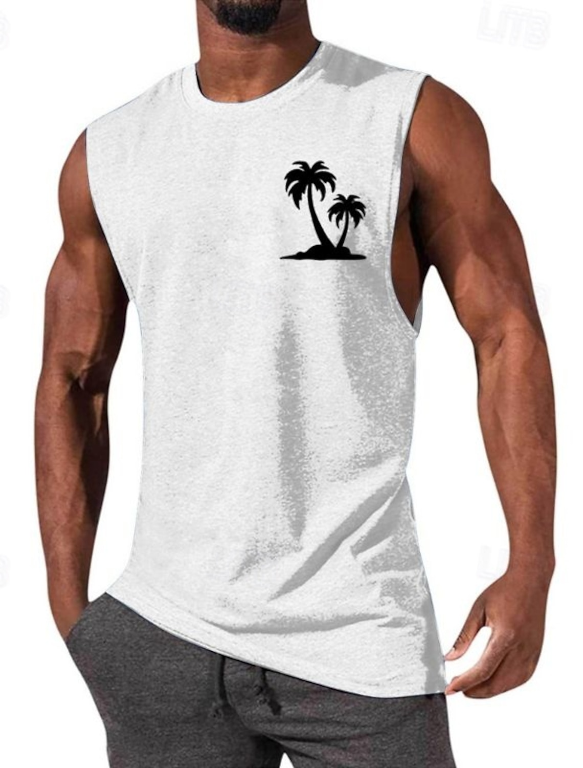 Men's Tank Top Vest Undershirt Sleeveless Shirt Crewneck Spring &