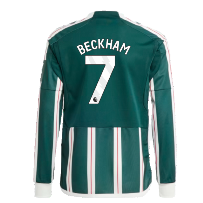 replica 2023-2024 Man Utd Away Long Sleeve Shirt (Kids) (Beckham 7)