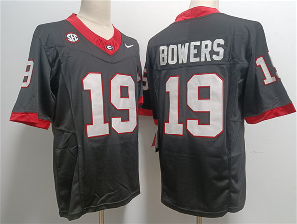 Men's UGA Bulldogs Black 2024 comfortable Brock Bowers #19 moisture