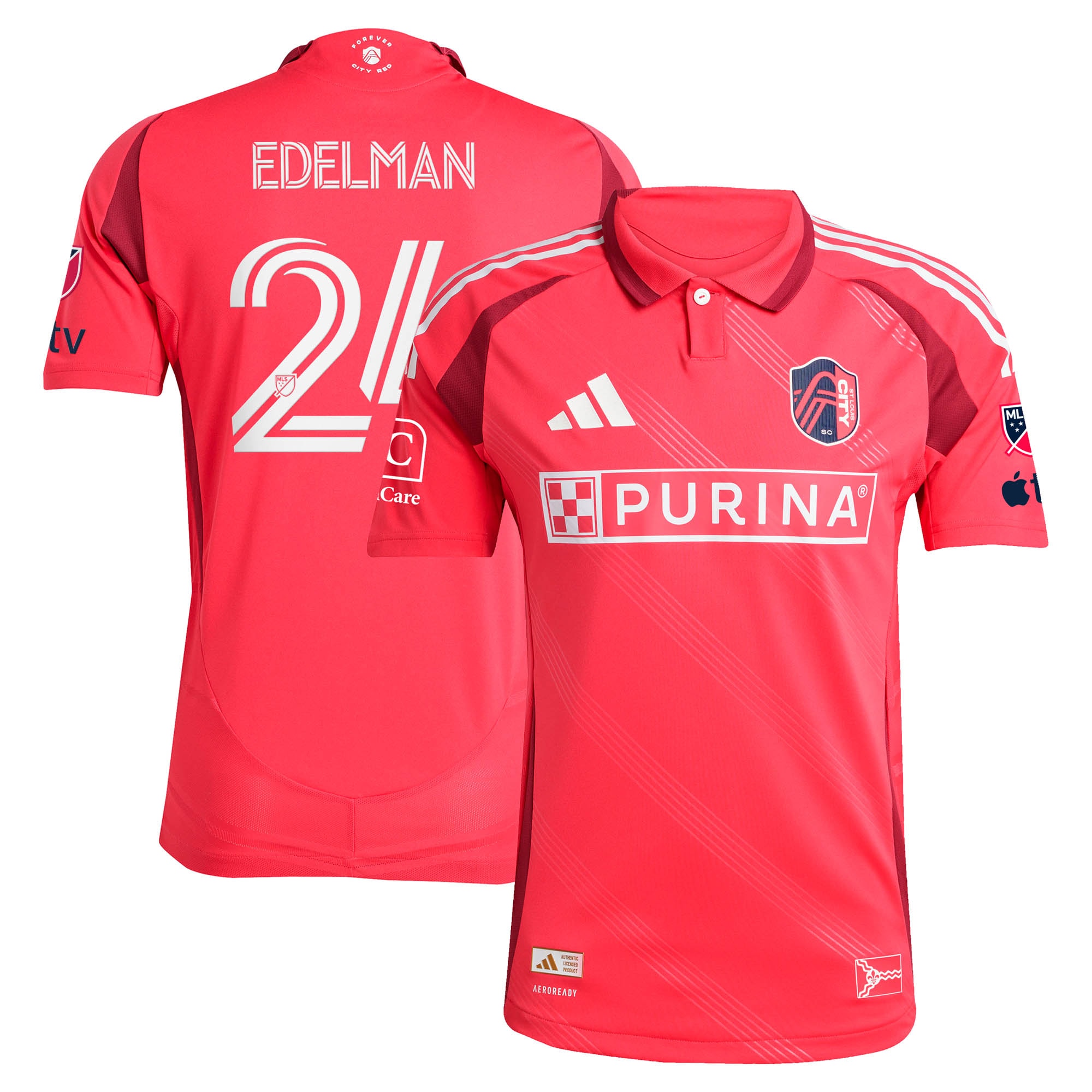 [SJH] Daniel Edelman St. Louis CITY SC 2025 Forever CITY Red On-Field Authentic Jersey - Red
